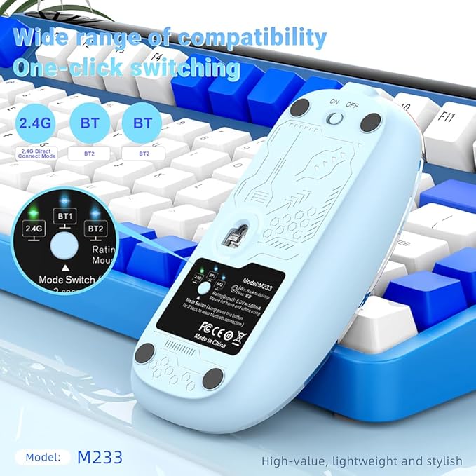 Transparent Mouse Rechargeable Mouse High-end 1600 Moving Speed Adjustable Silent Switch Type-C One-Key for Desktop - Robert errands