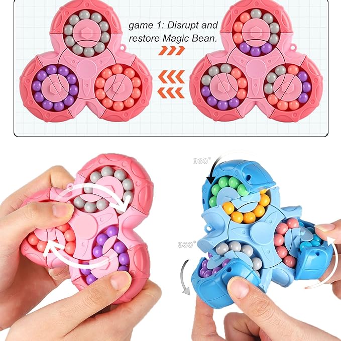 Magic Bean Brain Teaser Finger Spinner Toy Hand Spinner Stress Anxiety Relief - Robert errands 