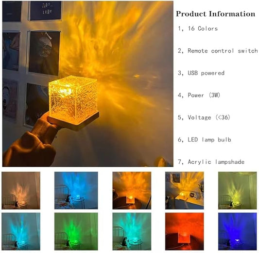 Wave Lamp, Wave Light Cube, Aurora Glow Lamp Crystal Night Light, Romantic Lamp for Room Decor, LED Wave Lights, Room Decor for Kids - Robert errands 