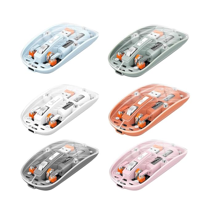 Transparent Mouse Rechargeable Mouse High-end 1600 Moving Speed Adjustable Silent Switch Type-C One-Key for Desktop - Robert errands 