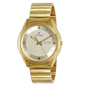 STYLISH TITAN ANALOG WATCH WITH DAY & DATE - GOLDEN - Robert errands 
