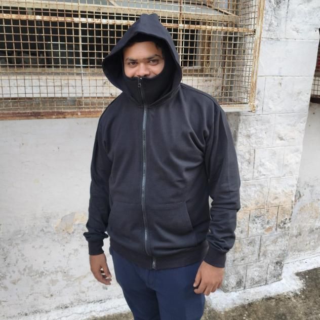 Men's Full Sleeves Zipper Hoodie with Mask - Robert errands 