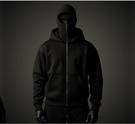 Men's Full Sleeves Zipper Hoodie with Mask - Robert errands 