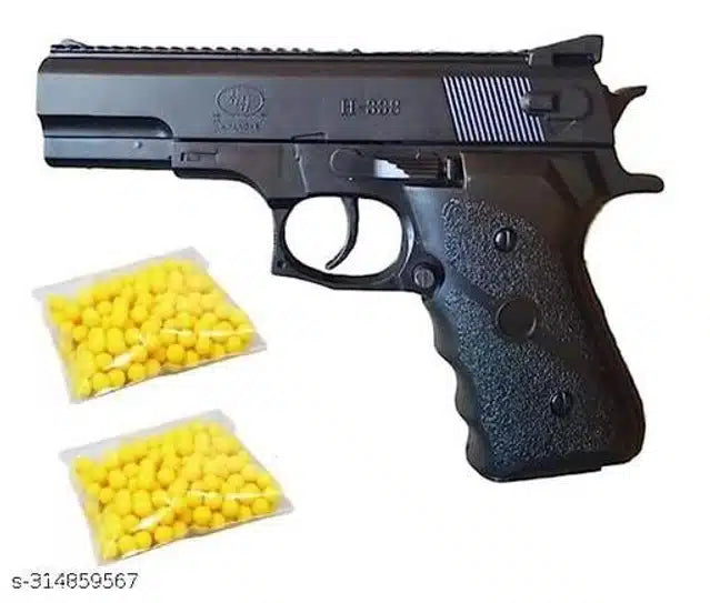Toy Gun with Plastic Bullets (Black & Yellow, Set of 1) - Robert errands 